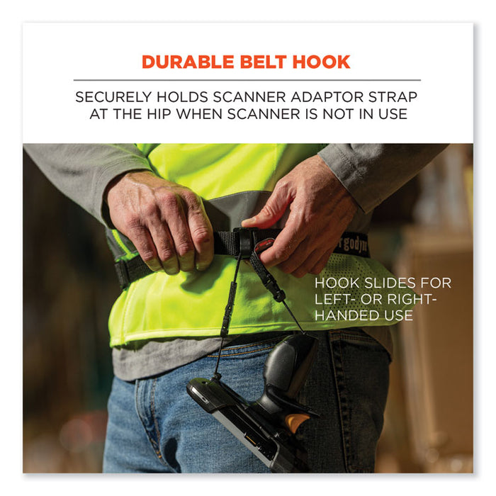 Squids 3135 Barcode Scanner Belt with Hook + Adaptor Strap, Large: 48" to 80" Long, Black