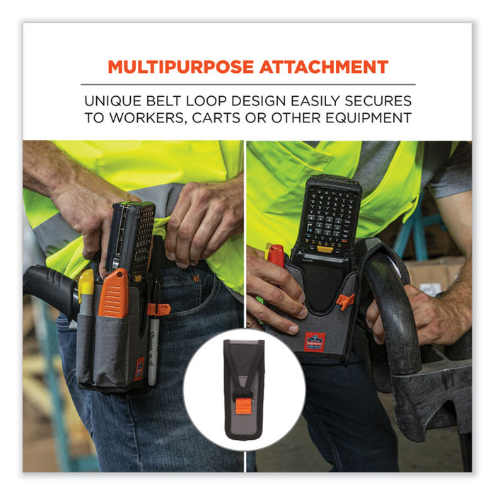 Squids 5540 Handheld Barcode Scanner Holster with Belt Loop, Large, 2.75 x 3.5 x 8, Polyester, Gray