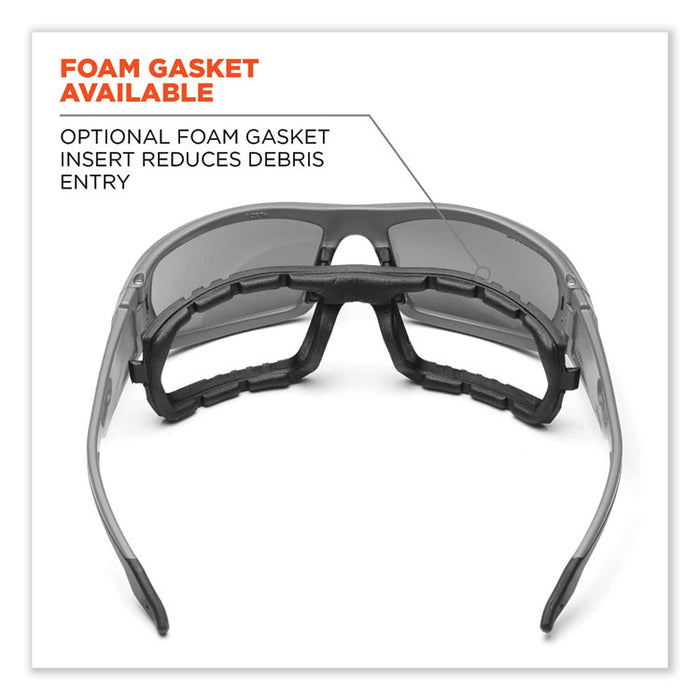 Skullerz Odin Safety Glasses, White Full Frame, Polarized Smoke Dual Lens