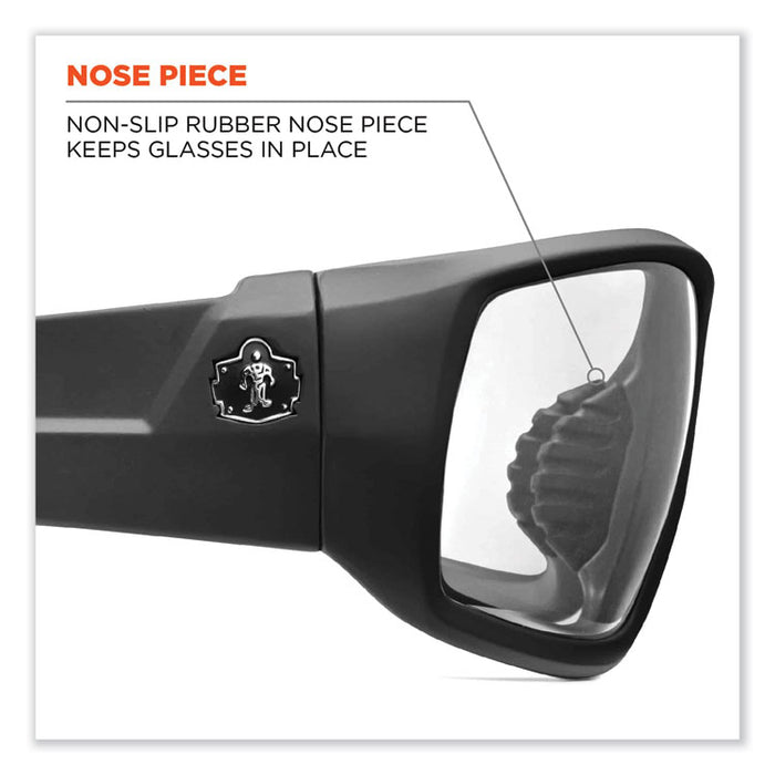 Skullerz Odin Safety Glasses, Fog-Off Technology, Matte Black Full Frame, Clear Dual Lens