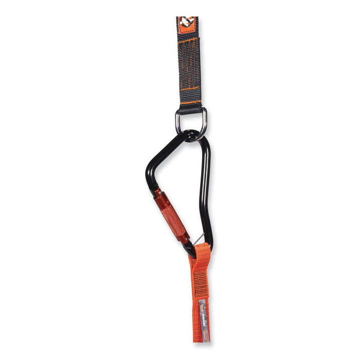 Squids 3148 Tool Lanyard with XL Carabiner + Threaded Loop, 80 lb Max Working Capacity, 76" Long, Orange/Black