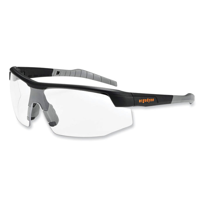Skullerz Skoll Safety Glasses, Matte Black Half Frame, Clear Single Lens