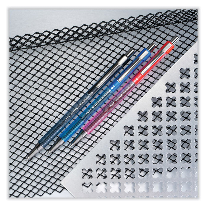 Better Ballpoint Pen, Retractable, Fine 0.7 mm, Red Ink, Translucent Red Barrel, Dozen