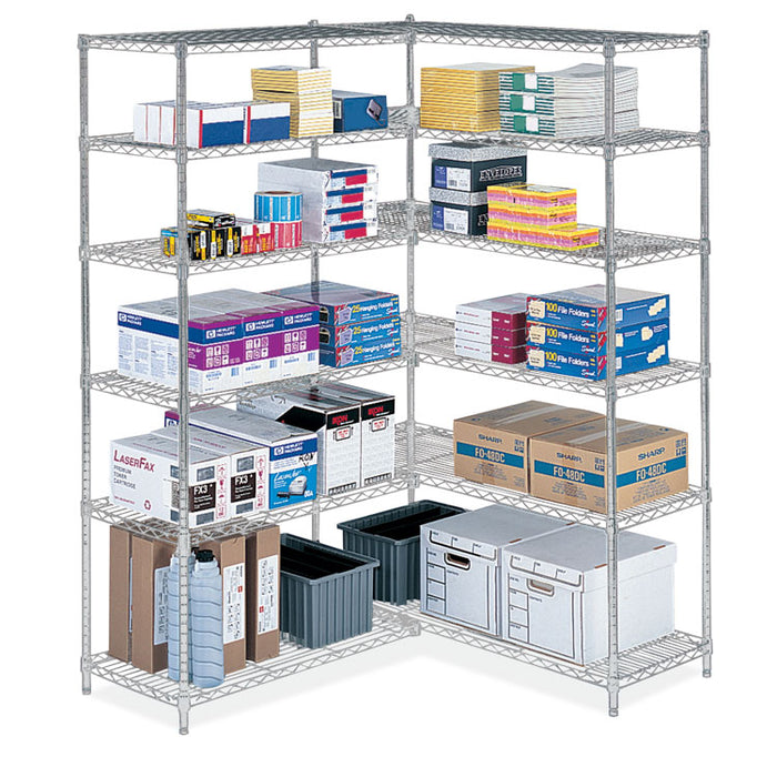 Industrial Extra Shelf Pack, 48w x 24d x 1.5h, Steel, Metallic Gray, 2/Pack