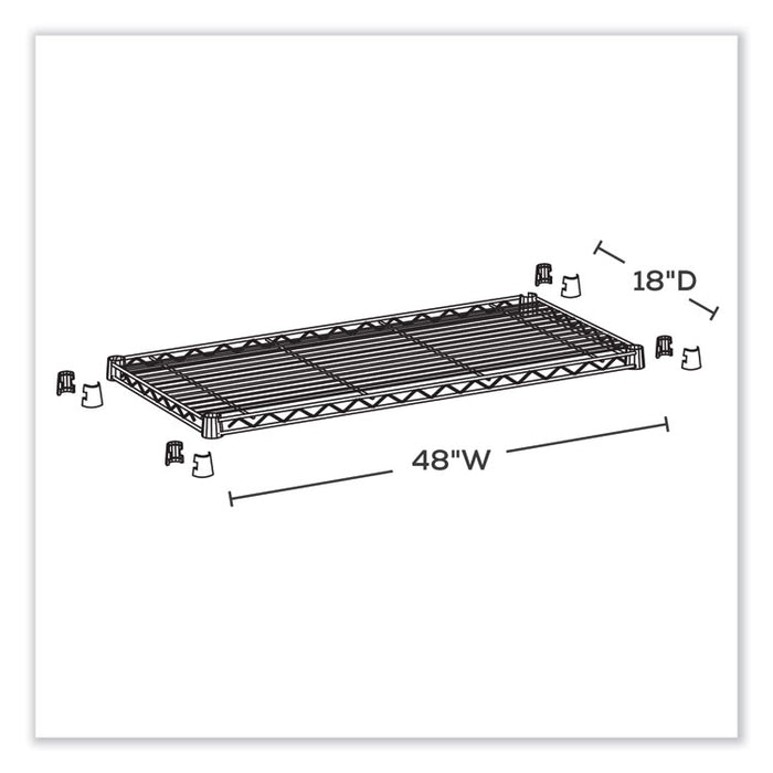 Commercial Extra Shelf Pack, 48w x 18d x 1h, Steel, Black, 2/Pack