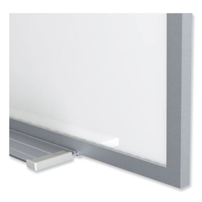 Proma Magnetic Porcelain Projection Whiteboard with Aluminum Frame, 48.5" x 36.5", White Surface, Satin Aluminum Frame