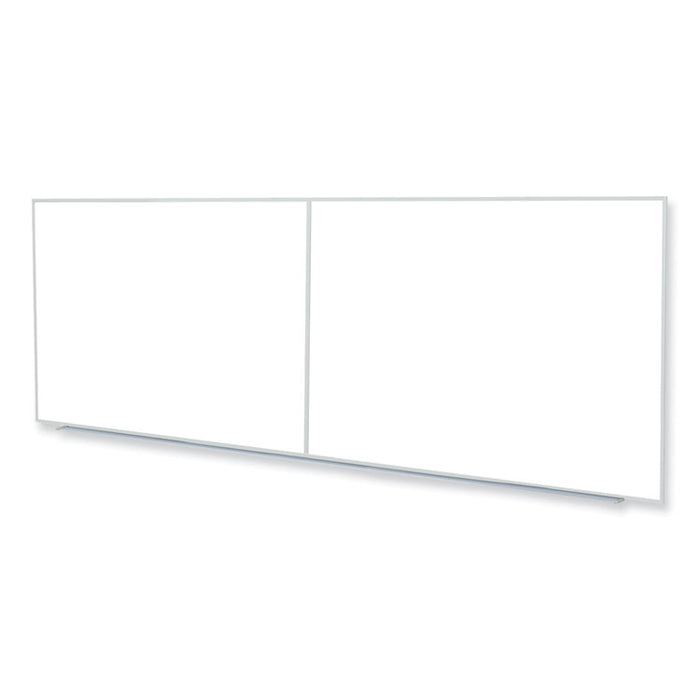 Non-Magnetic Whiteboard with Aluminum Frame, 144.63" x 48.47", White Surface, Satin Aluminum Frame
