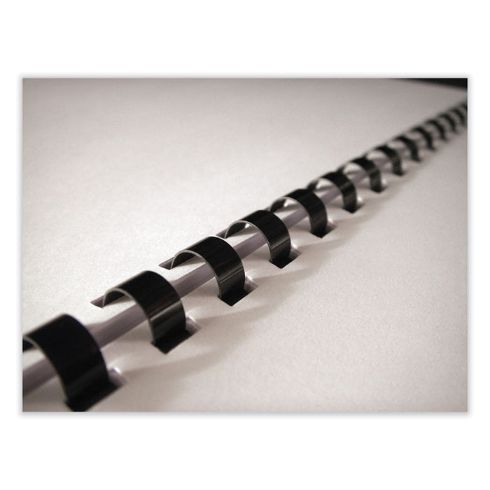 Plastic Comb Bindings for 11 x 8.5 Documents, 19 Rings, 1.5" (340-Sheet) Capacity, Black, 50/Pack
