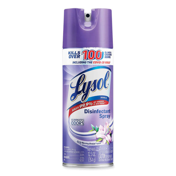 Disinfectant Spray, Early Morning Breeze Scent, 12.5 oz Aerosol Spray, 12/Carton
