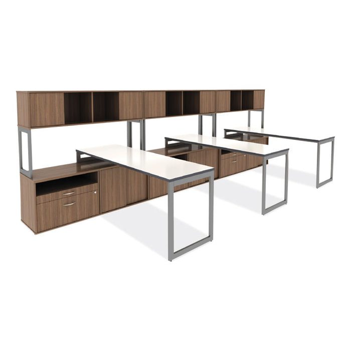 Alera Open Office Desk Series Low Storage Cabinet Credenza, Woodgrain Laminate, 29.5w x 19.13d x 22.78h, Modern Walnut