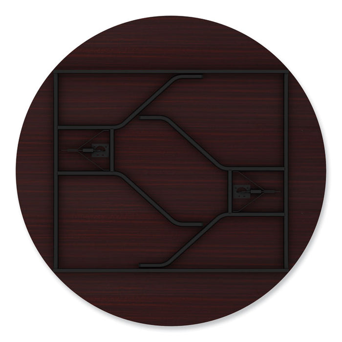 Round Wood Folding Table, 59" Diameter x 29.13h, Mahogany