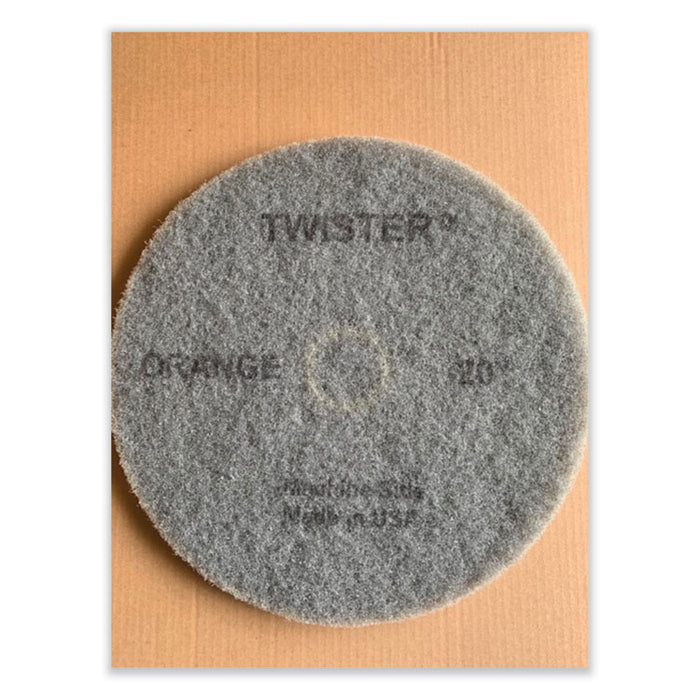 Twister Floor Pad, 20" Diameter, Orange, 2/Carton