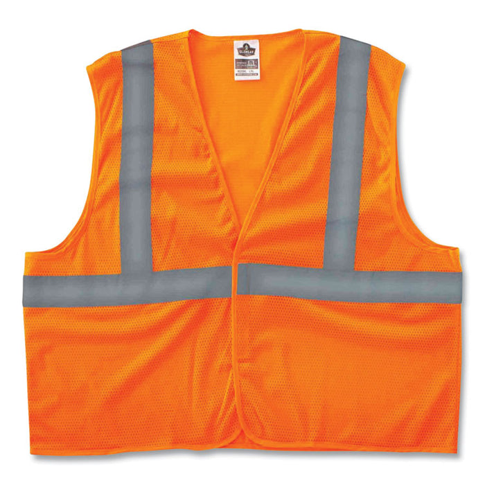 GloWear 8205HL Class 2 Super Economy Mesh Vest, Polyester, Orange, X-Small