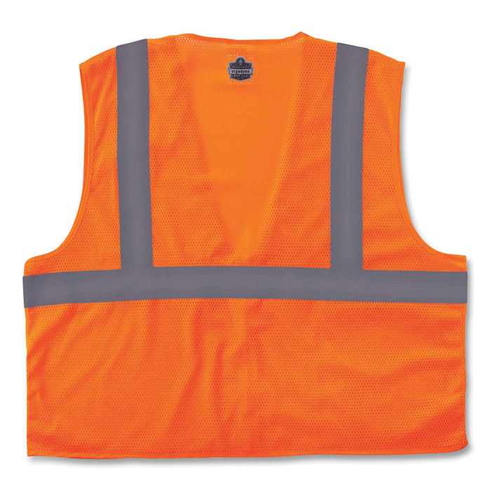 GloWear 8210Z Class 2 Economy Mesh Vest, Polyester, Orange, 4X-Large/5X-Large