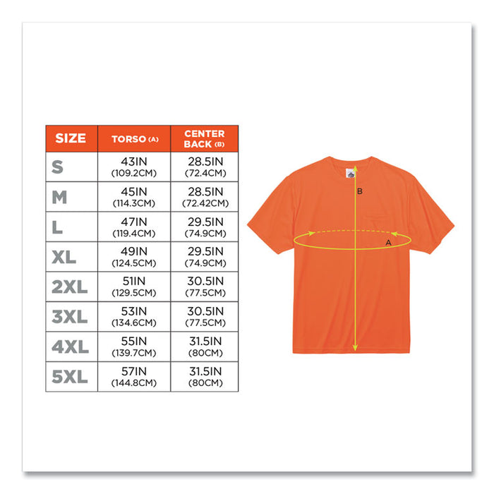 GloWear 8089 Non-Certified Hi-Vis T-Shirt, Small, Orange