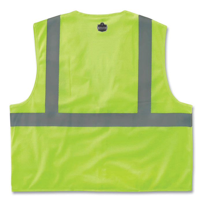 GloWear 8210Z Class 2 Economy Mesh Vest, Polyester, Lime, Small/Medium