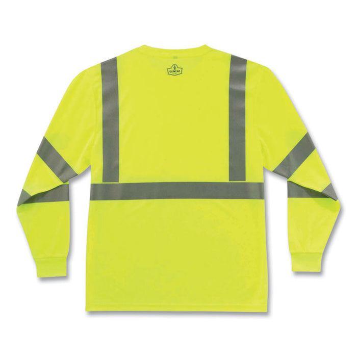 GloWear 8391 Class 3 Hi-Vis Long Sleeve Shirt, Large, Lime