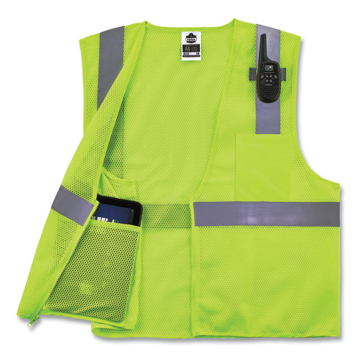 GloWear 8210Z Class 2 Economy Mesh Vest, Polyester, Lime, 4X-Large/5X-Large