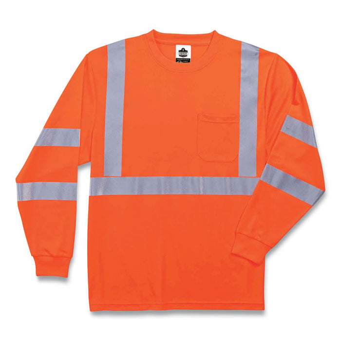 GloWear 8391 Class 3 Hi-Vis Long Sleeve Shirt, Medium, Orange
