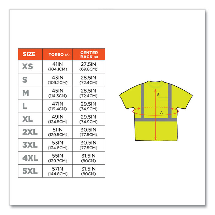 GloWear 8289 Class 2 Hi-Vis T-Shirt,  Lime, X-Large