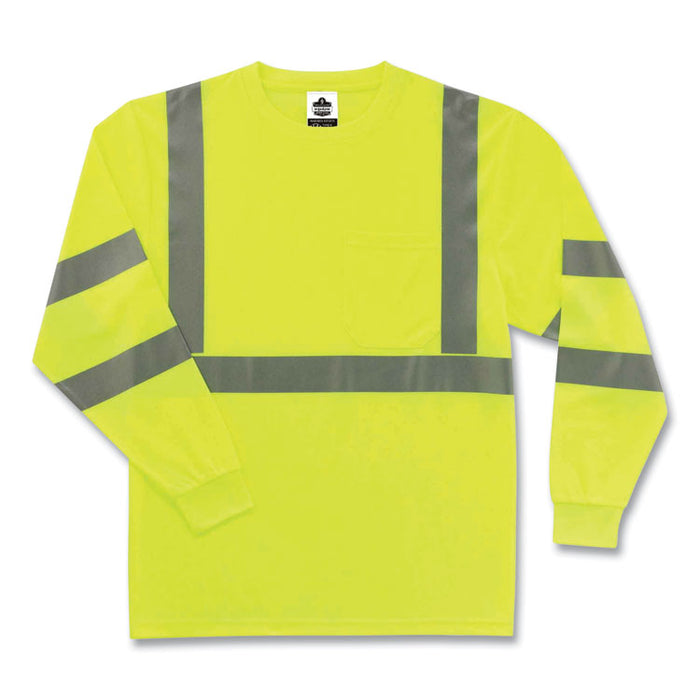 GloWear 8391 Class 3 Hi-Vis Long Sleeve Shirt, 3X-Large, Lime