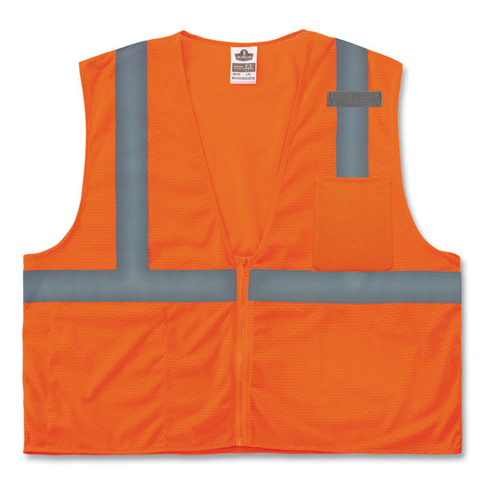 GloWear 8210Z Class 2 Economy Mesh Vest, Polyester, Orange, X-Small