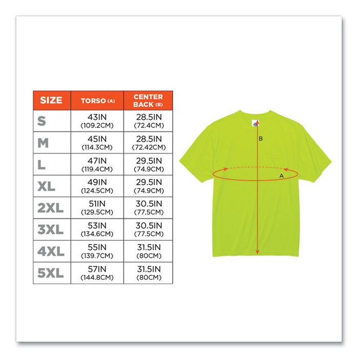 GloWear 8089 Non-Certified Hi-Vis T-Shirt, Medium, Lime
