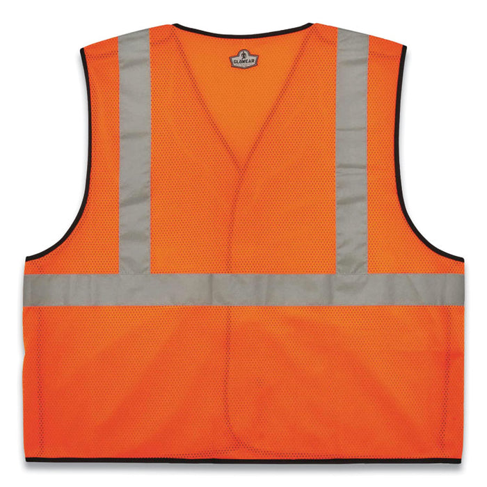 GloWear 8216BA Class 2 Breakaway Mesh ID Holder Vest, Polyester, Small/Medium, Orange