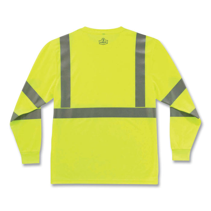 GloWear 8391 Class 3 Hi-Vis Long Sleeve Shirt, 2X-Large, Lime