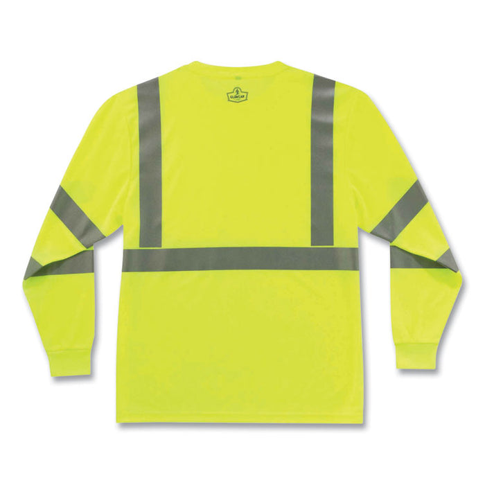 GloWear 8391 Class 3 Hi-Vis Long Sleeve Shirt, Medium, Lime