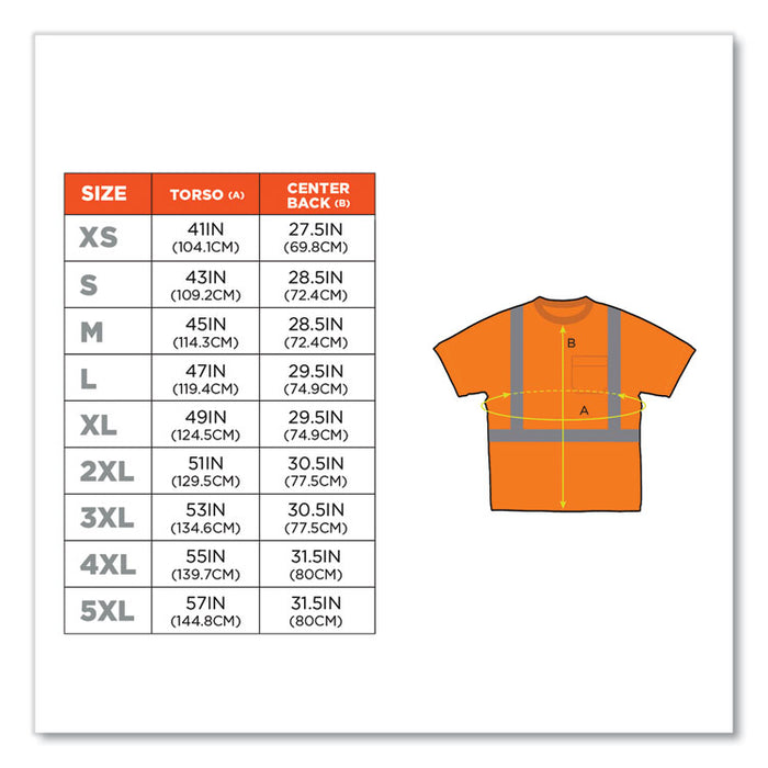 GloWear 8289 Class 2 Hi-Vis T-Shirt, Orange, Small