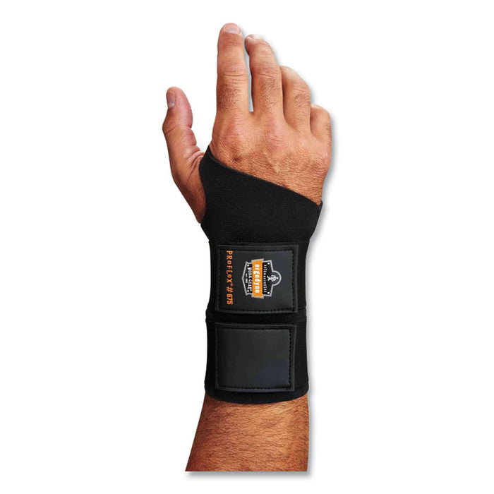 ProFlex 675 Ambidextrous Double Strap Wrist Support, X-Large, Fits Left/Right Hand, Black