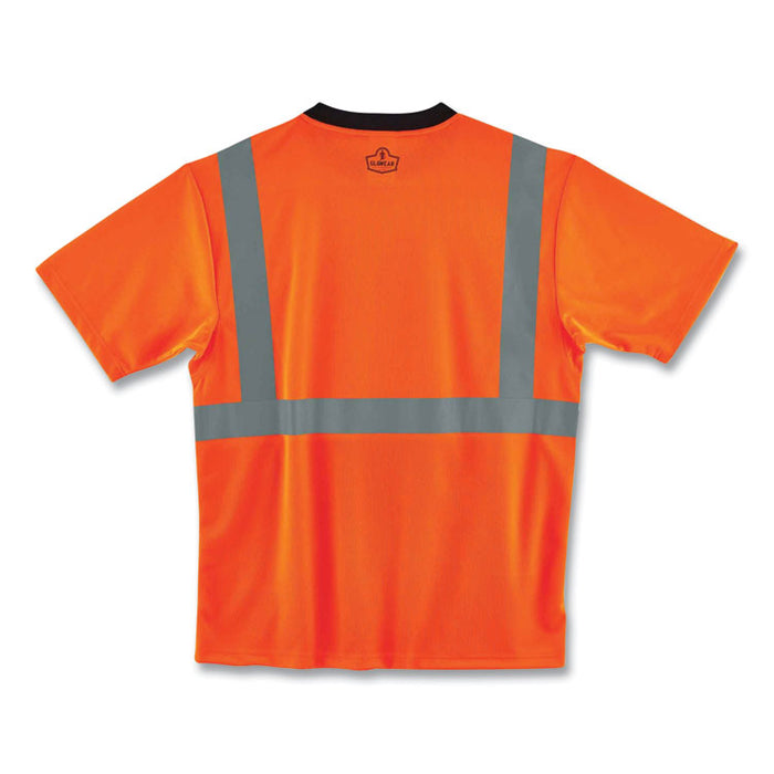 GloWear 8289BK Class 2 Hi-Vis T-Shirt with Black Bottom, X-Large, Orange