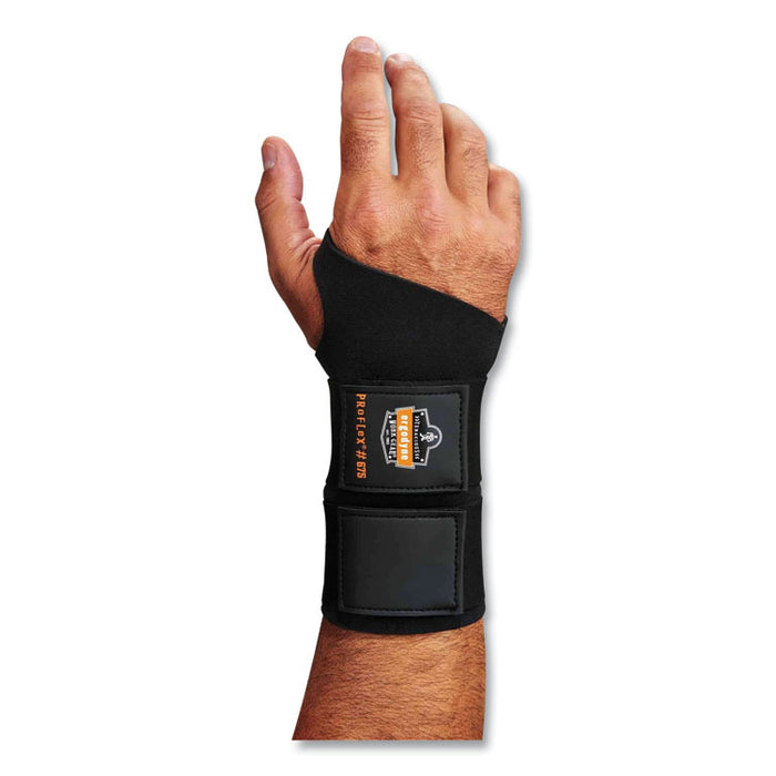 ProFlex 675 Ambidextrous Double Strap Wrist Support, Large, Fits Left/Right Hand, Black