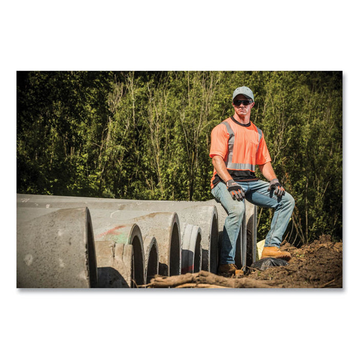 GloWear 8289BK Class 2 Hi-Vis T-Shirt with Black Bottom, X-Large, Orange