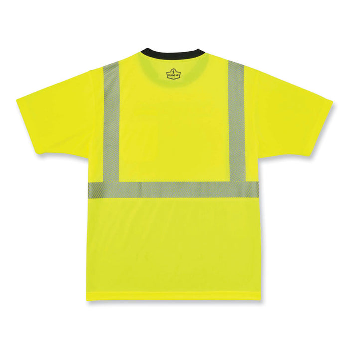 GloWear 8280BK Class 2 Performance T-Shirt with Black Bottom, 3X-Large, Lime