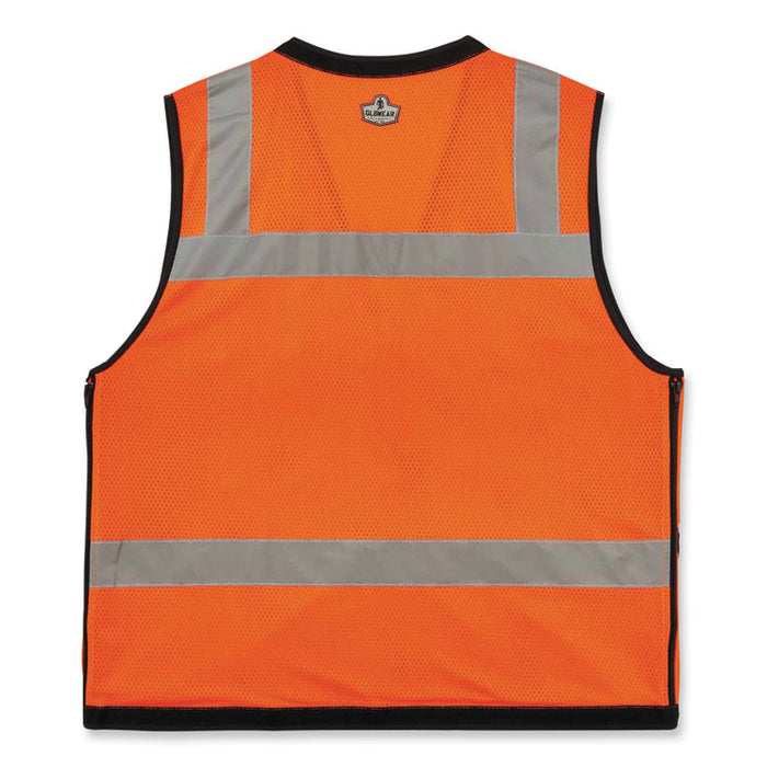 GloWear 8253HDZ Class 2 Heavy-Duty Mesh Surveyors Vest, Polyester, 4X-Large/5X-Large, Orange