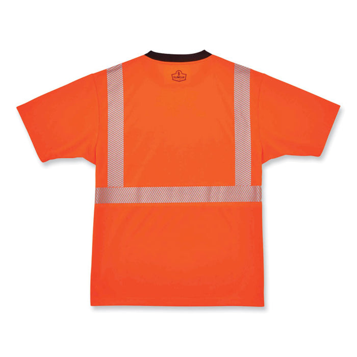 GloWear 8280BK Class 2 Performance T-Shirt with Black Bottom, Large, Orange