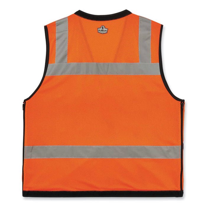 GloWear 8253HDZ Class 2 Heavy-Duty Mesh Surveyors Vest, Polyester, Small/Medium, Orange
