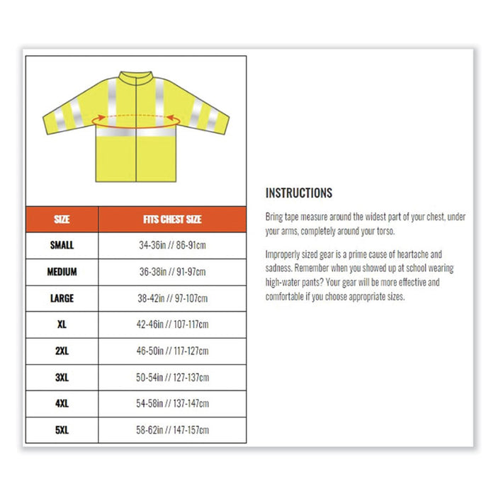 GloWear 8386 Class 3 Hi-Vis Outer Shell Jacket, Polyester, Medium, Orange