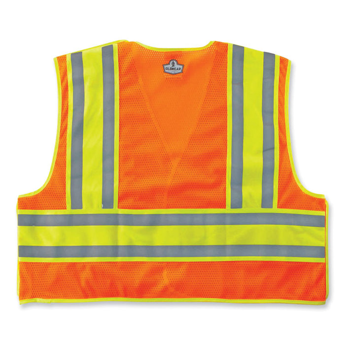 GloWear 8245PSV Class 2 Public Safety Vest, Polyester, 6X-Large/7X-Large, Orange