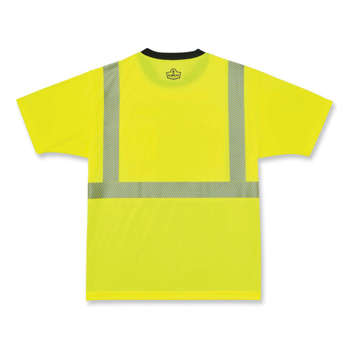 GloWear 8280BK Class 2 Performance T-Shirt with Black Bottom, 4X-Large, Lime