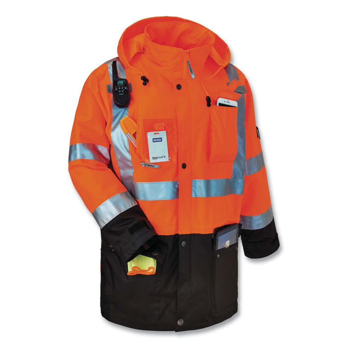GloWear 8386 Class 3 Hi-Vis Outer Shell Jacket, Polyester, X-Large, Orange