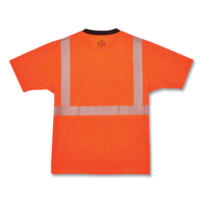 GloWear 8280BK Class 2 Performance T-Shirt with Black Bottom, 5X-Large, Orange