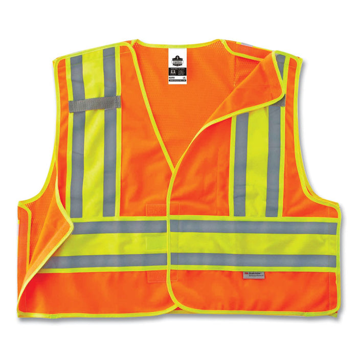 GloWear 8245PSV Class 2 Public Safety Vest, Polyester, 2X-Large/3X-Large, Orange