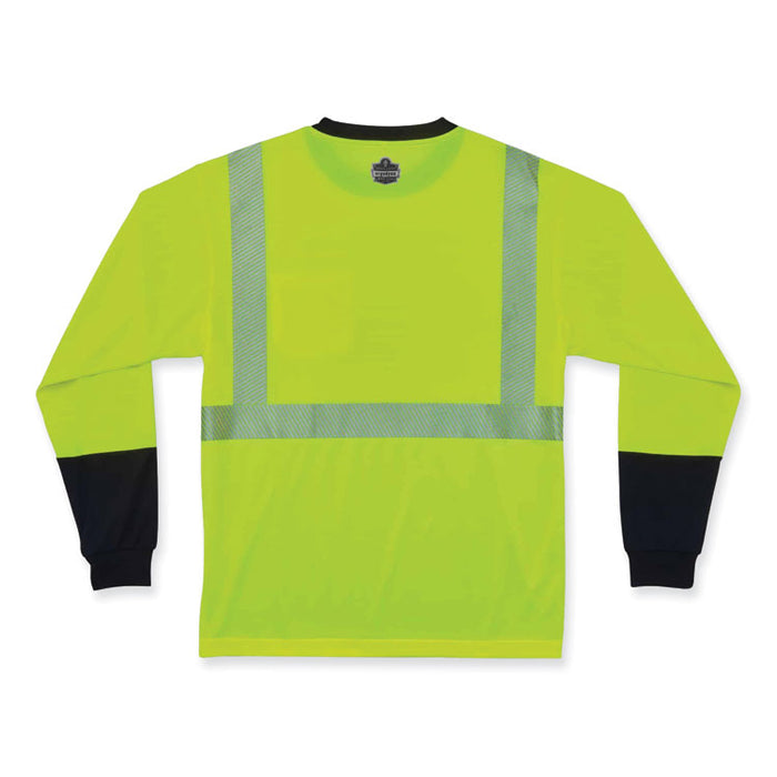 GloWear 8281BK Class 2 Long Sleeve Shirt with Black Bottom, 3X-Large, Lime