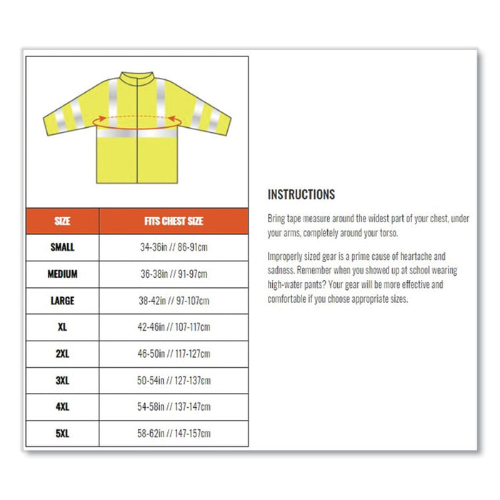 GloWear 8386 Class 3 Hi-Vis Outer Shell Jacket, Polyester, 4X-Large, Orange