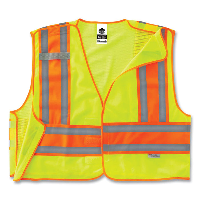 GloWear 8245PSV Class 2 Public Safety Vest, Polyester, 4X-Large/5X-Large, Lime