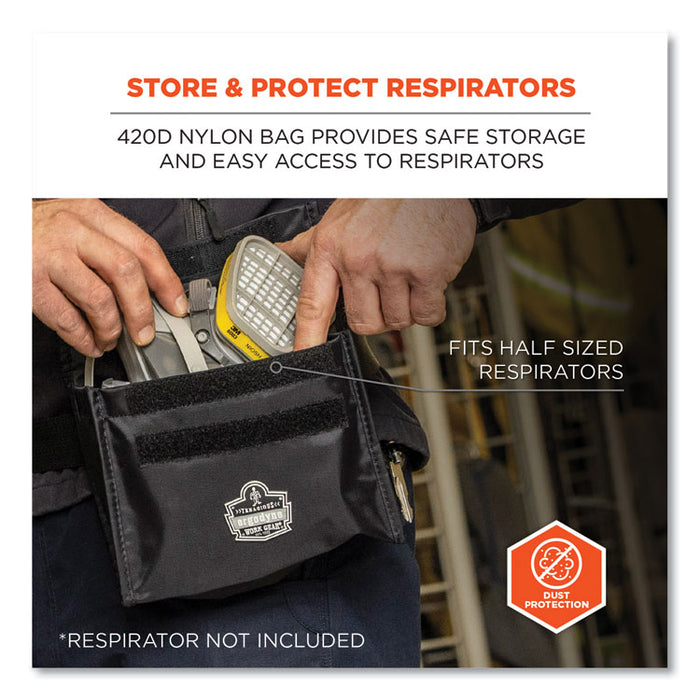 Arsenal 5180 Half Mask Respirator Waist Pack, 8.5 x 3.5 x 6.5, Black
