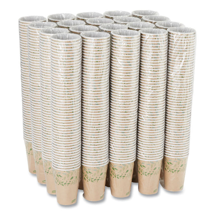 EcoSmart Recycled Hot/Cold Cups, 16 oz, Paper, Kraft/Green, 1,000/Carton